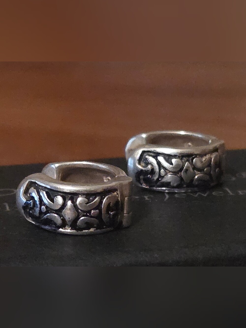 RARE Silpada Sterling Silver Filigree Hoop Earrings
